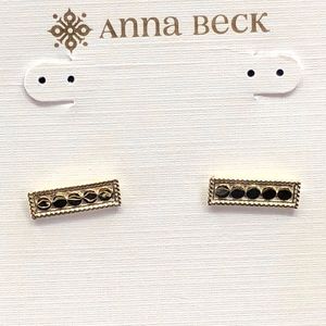 🆕 NWT Anne Beck Gold Plated Bar Stud Earrings